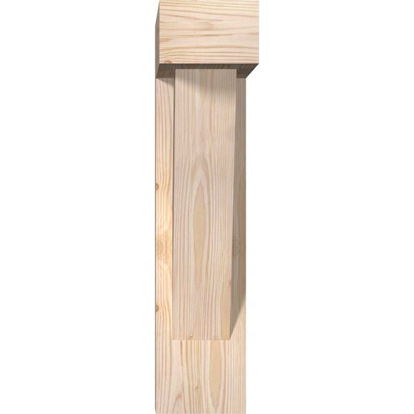 Traditional Block Smooth Bracket W/ Offset Brace, Douglas Fir, 5 1/2W X 16D X 24H